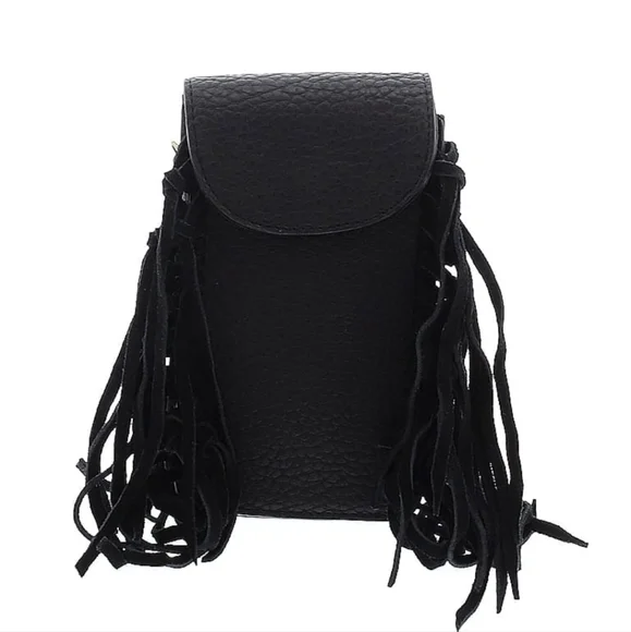 Black Fringe Crossbody Bag - Picture 2 of 3